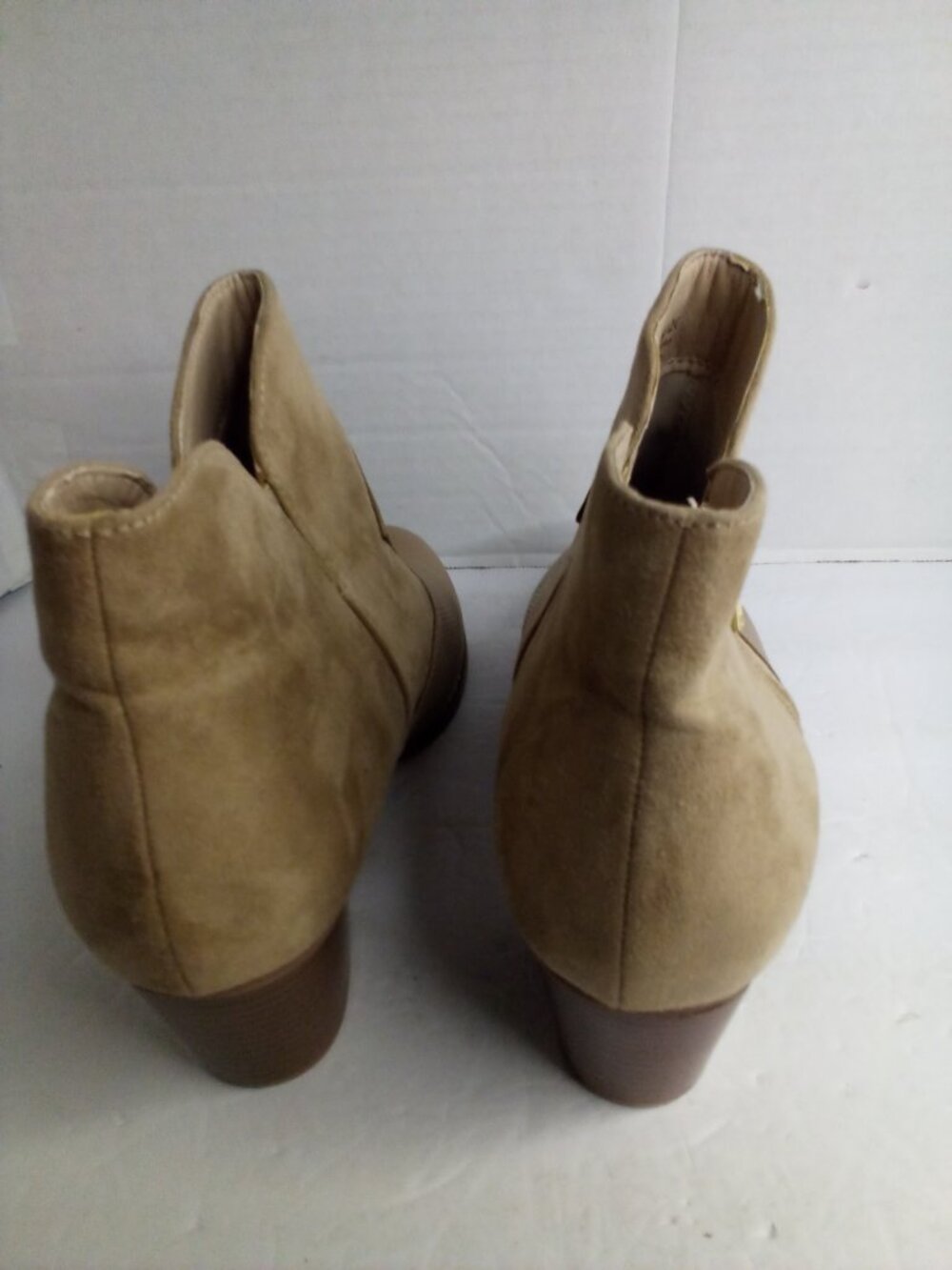 Comfort Est 1946 Ankle Boot Women 10M 10 Side Zip Block Heel Bootie Tan Brown - Picture 9 of 13